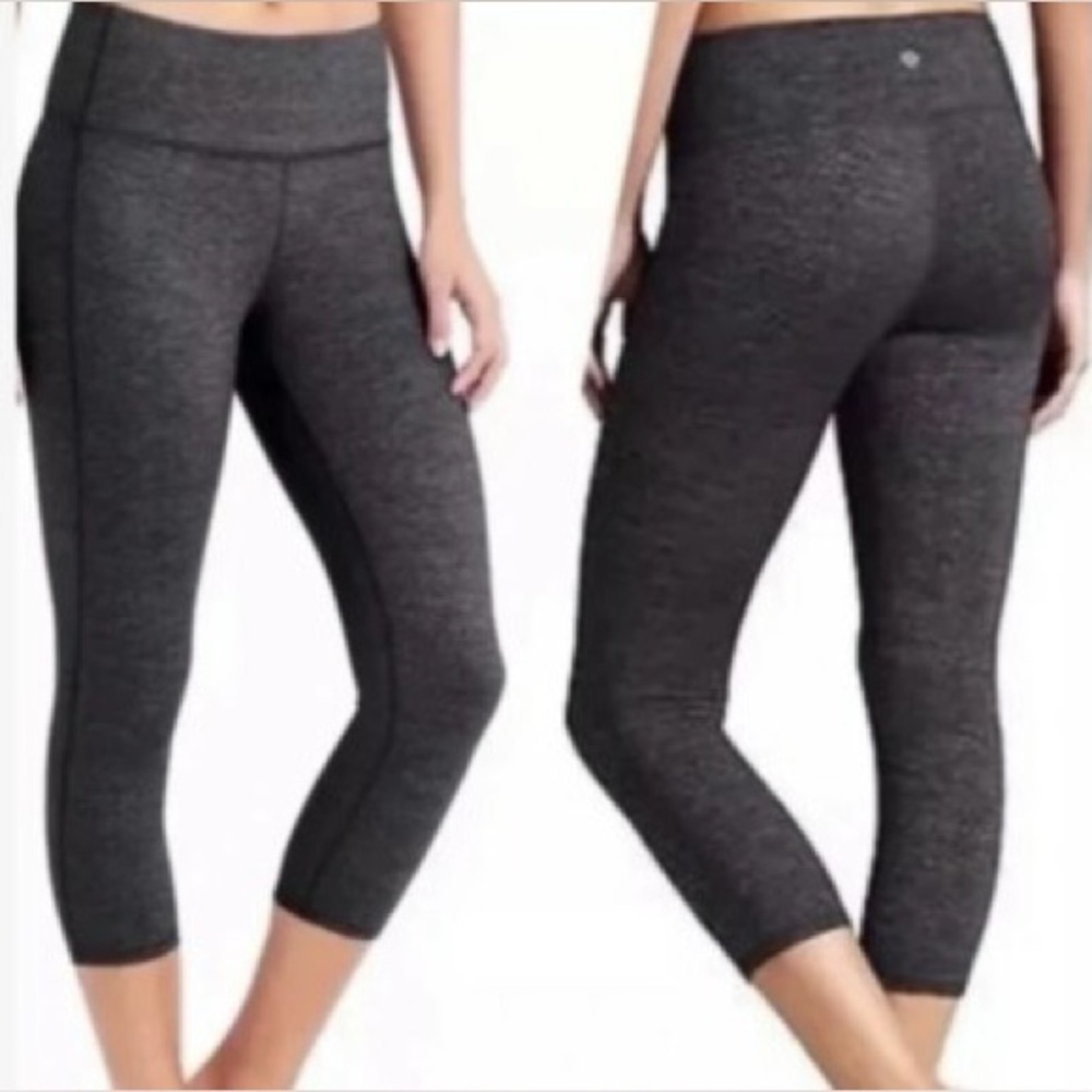 Athleta Leggings Crop Length Size XXS Gray Neutral High Waisted High Rise